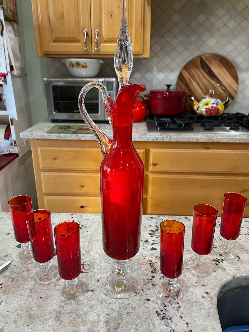 Vintage decanter and glasses set